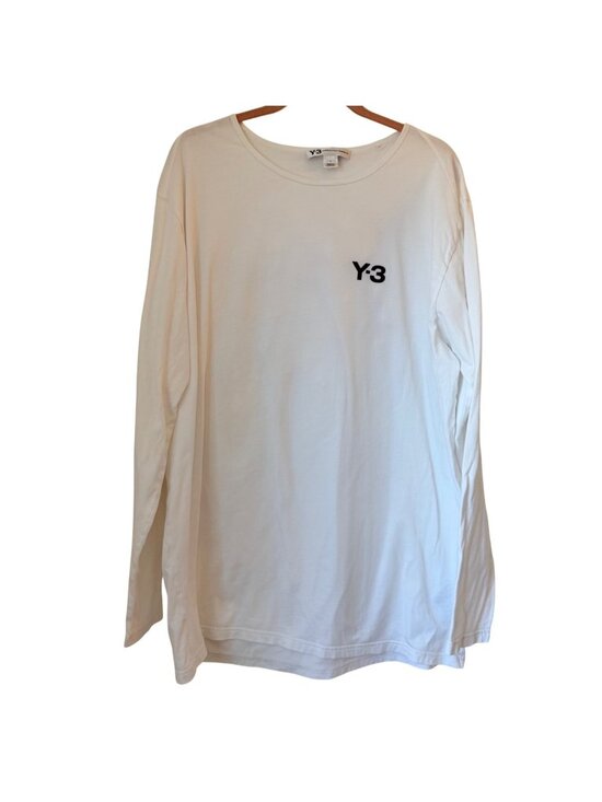 Y-3 Adidas Yohji Yamamoto Other - Y-3 Adidas Yohji Yamamoto White Long Sleeve Organic Cotton Tee With Minimal Fron